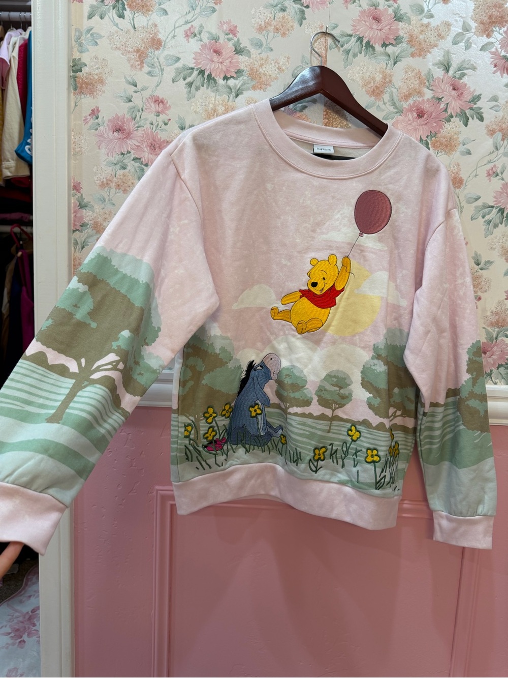 Disney Pink Winnie the Pooh & Eeyore V-Neck Sweater